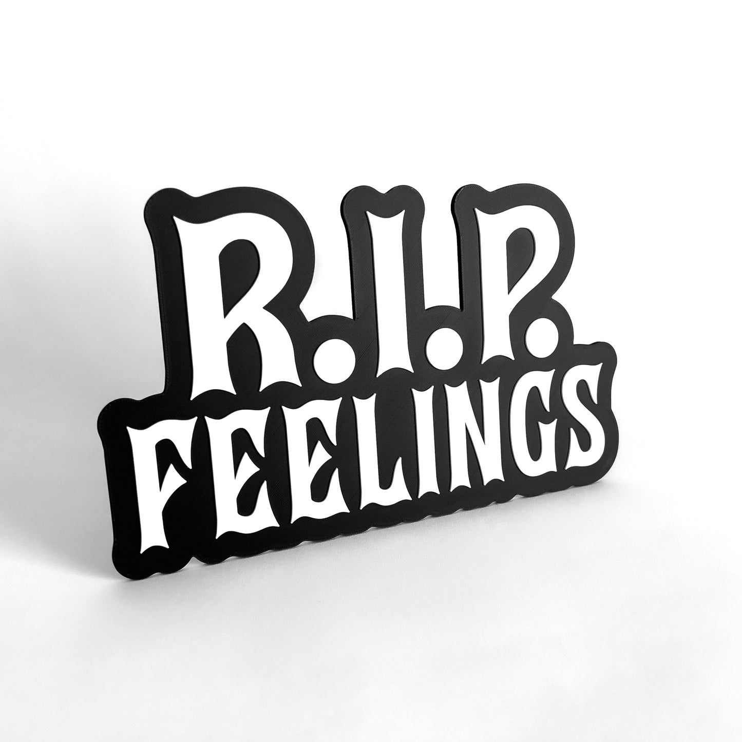 RIP Feelings - Photo Booth Prop, Halloween Themed, Black & White Sign