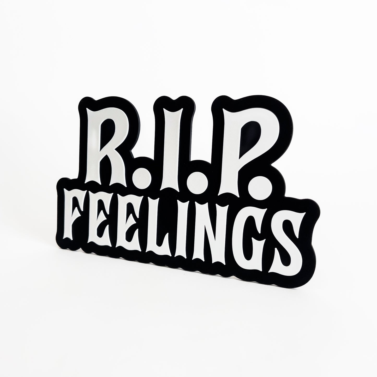 RIP Feelings - Photo Booth Prop, Halloween Themed, Black & White Sign