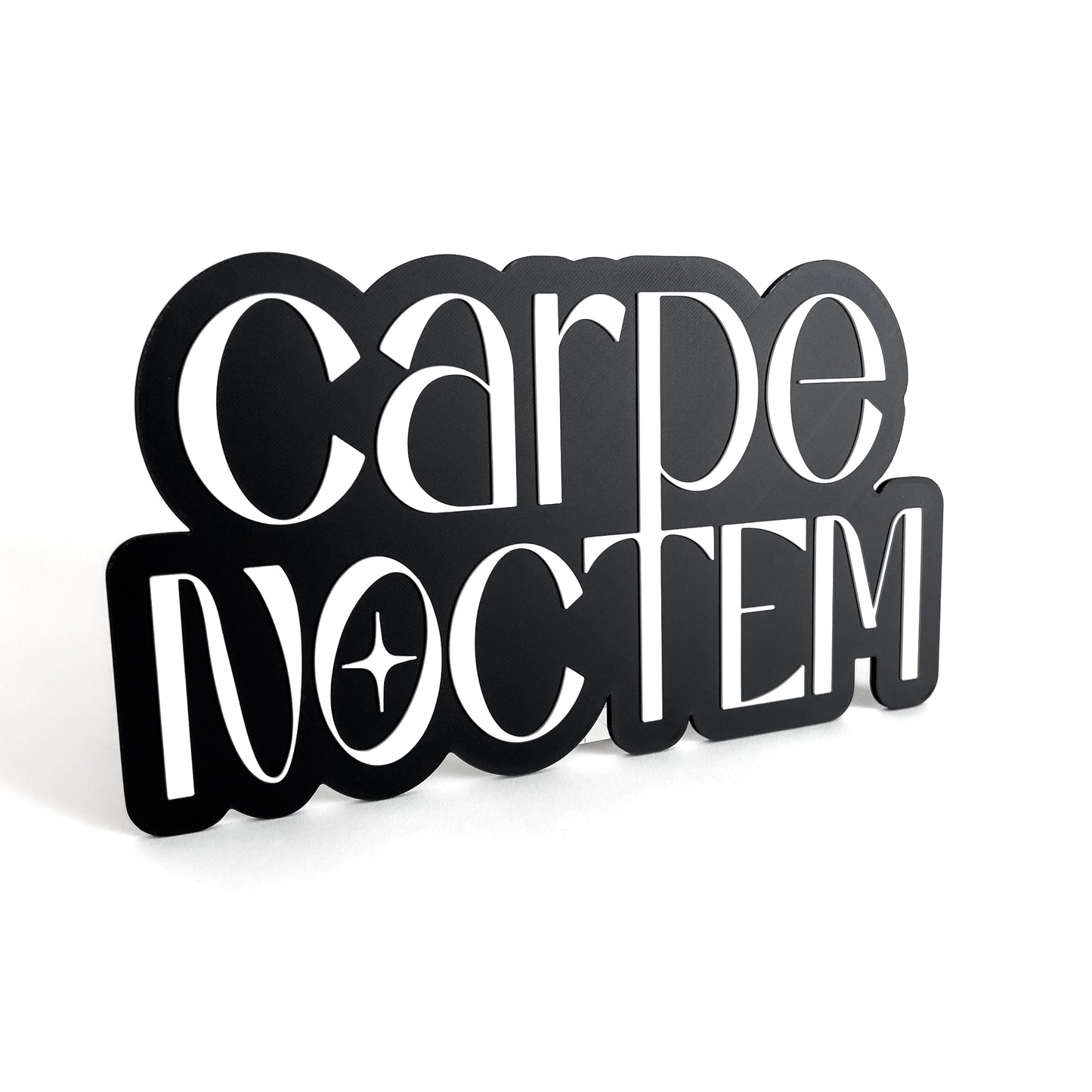 Carpe Noctem - Photo Booth Prop, Halloween Themed, Black & White Sign