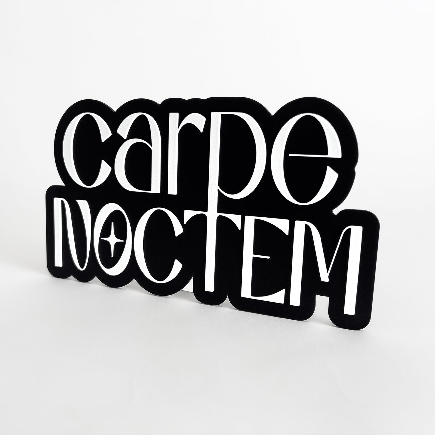 Carpe Noctem - Photo Booth Prop, Halloween Themed, Black & White Sign