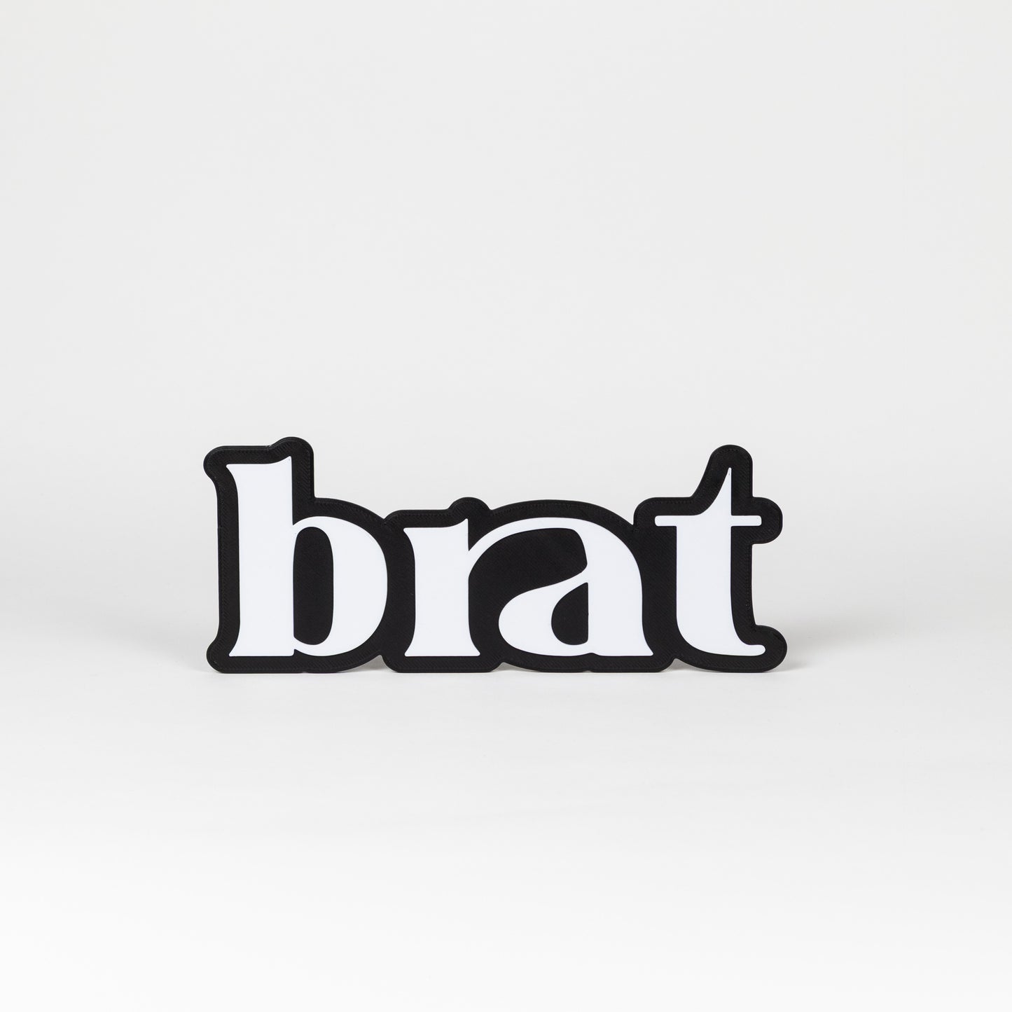 black and white brat sign photo booth prop