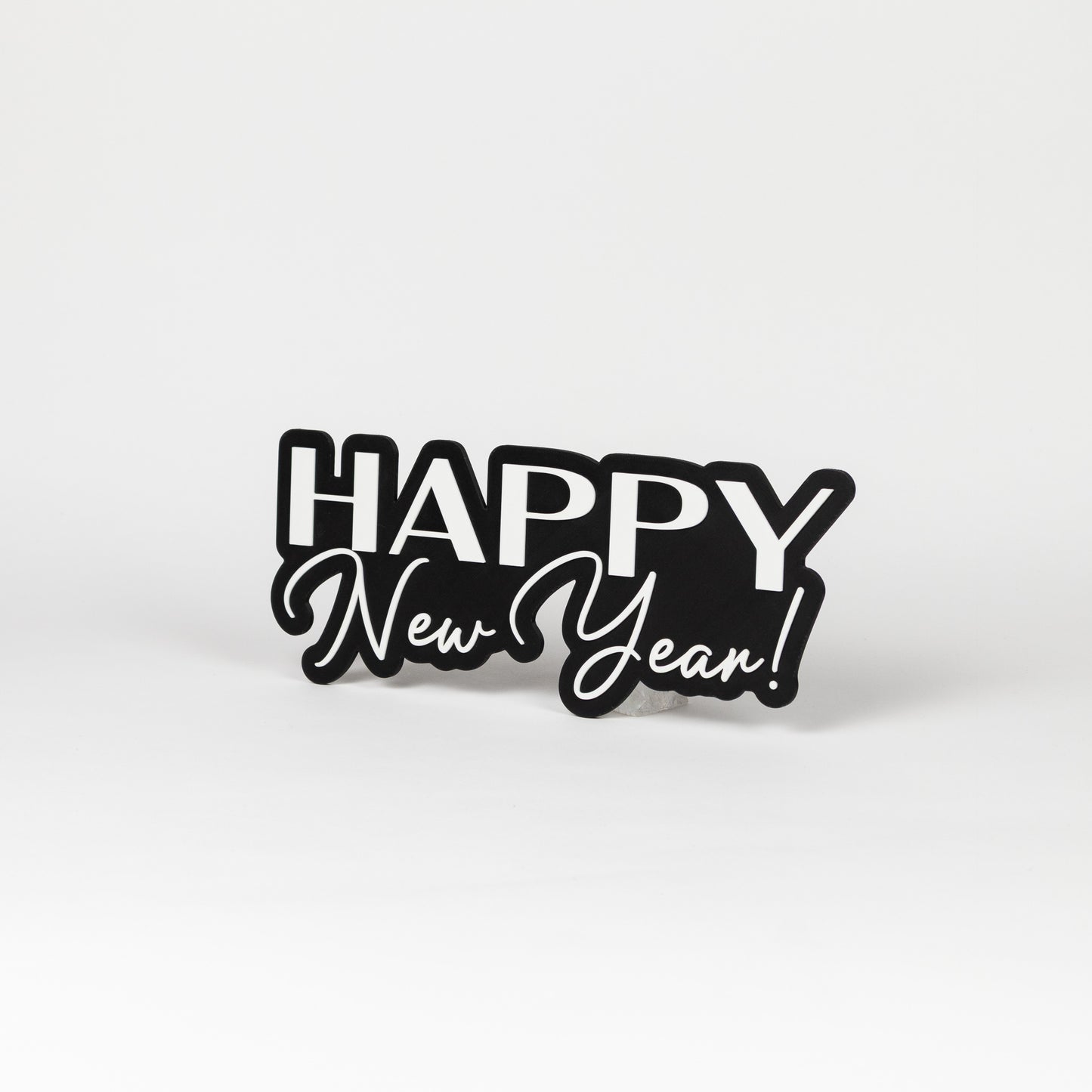 "Happy New Year!" photo booth prop sign shot on a white background