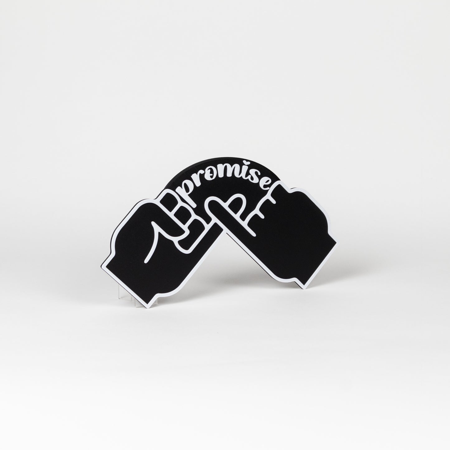 Black and white "Pinky Promise" sign. Photo booth prop.
