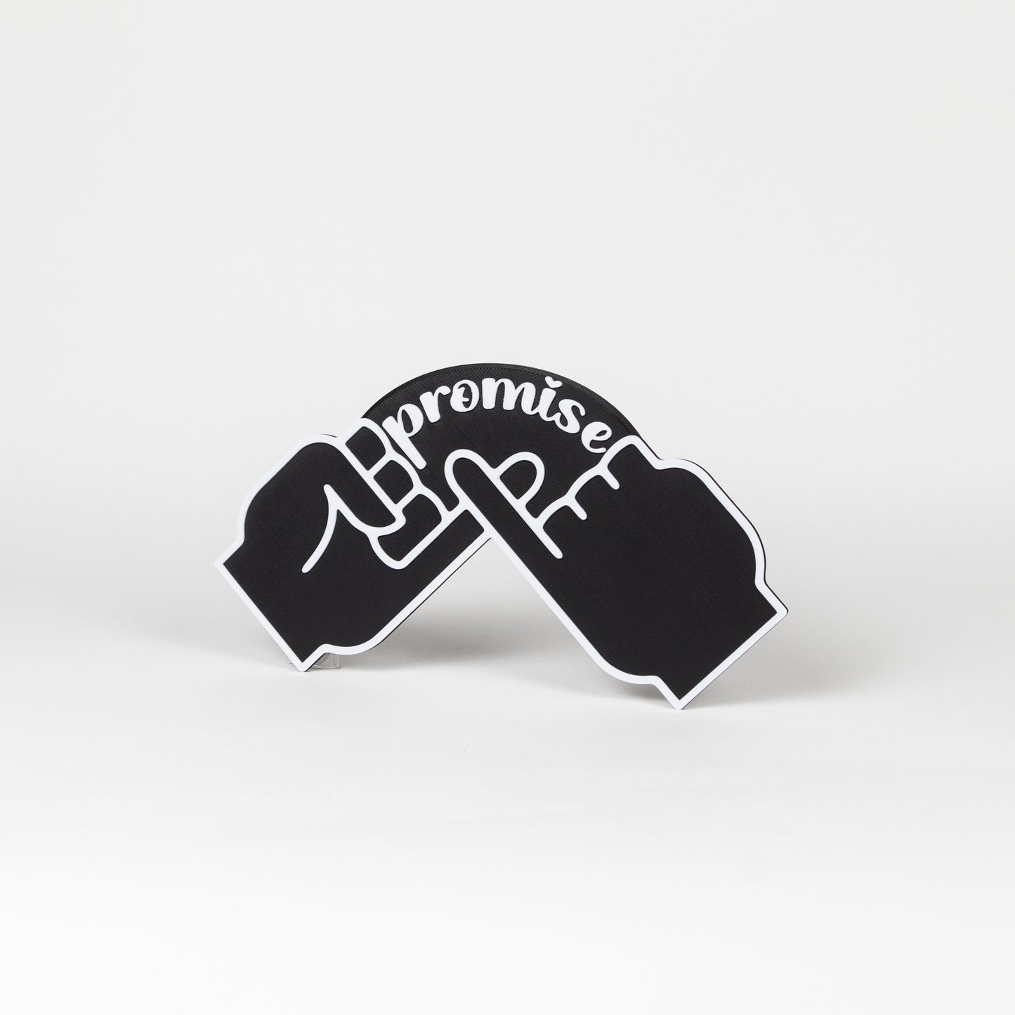Black and white "Pinky Promise" sign. Photo booth prop.