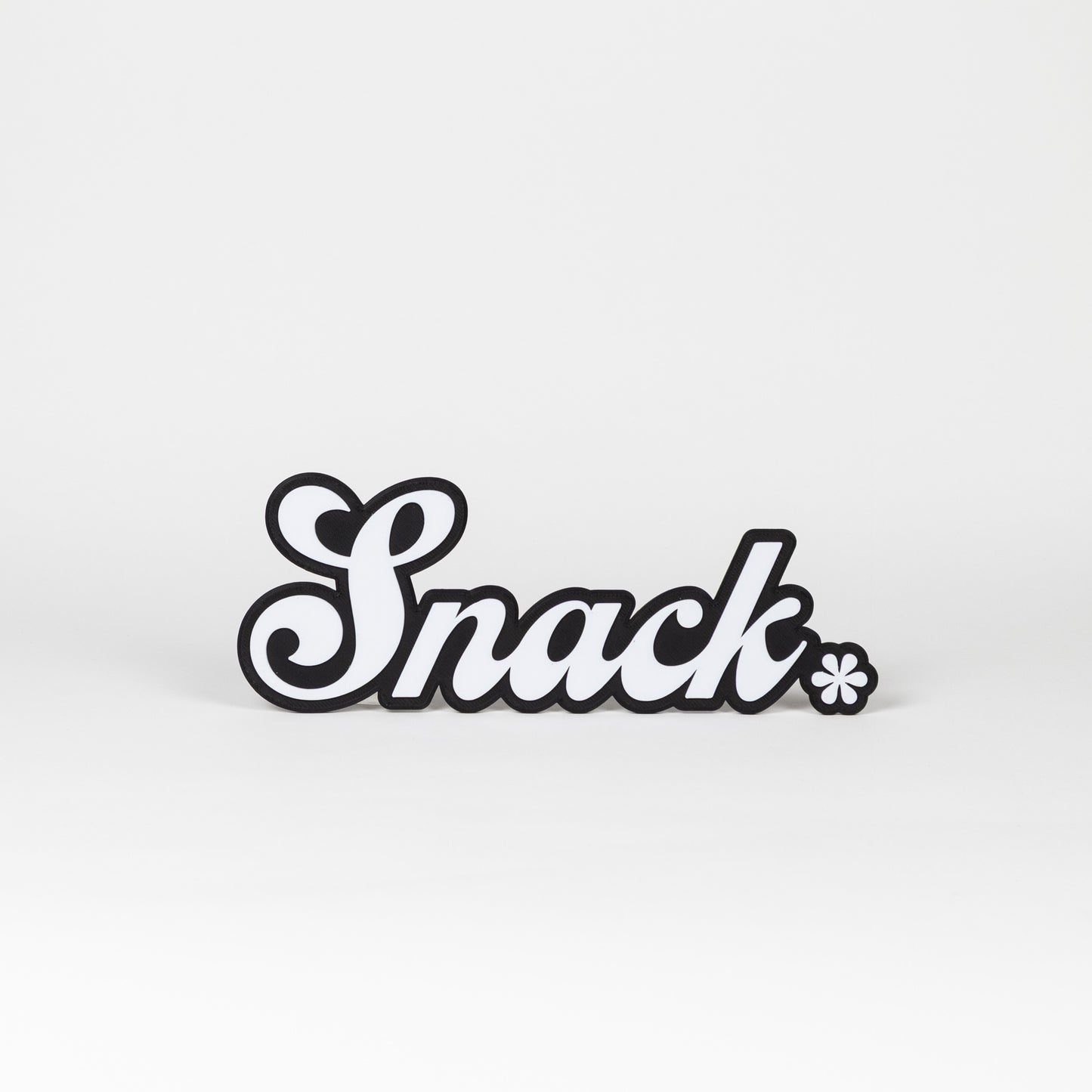 Black and white flirty "Snack" sign. Photo booth prop.