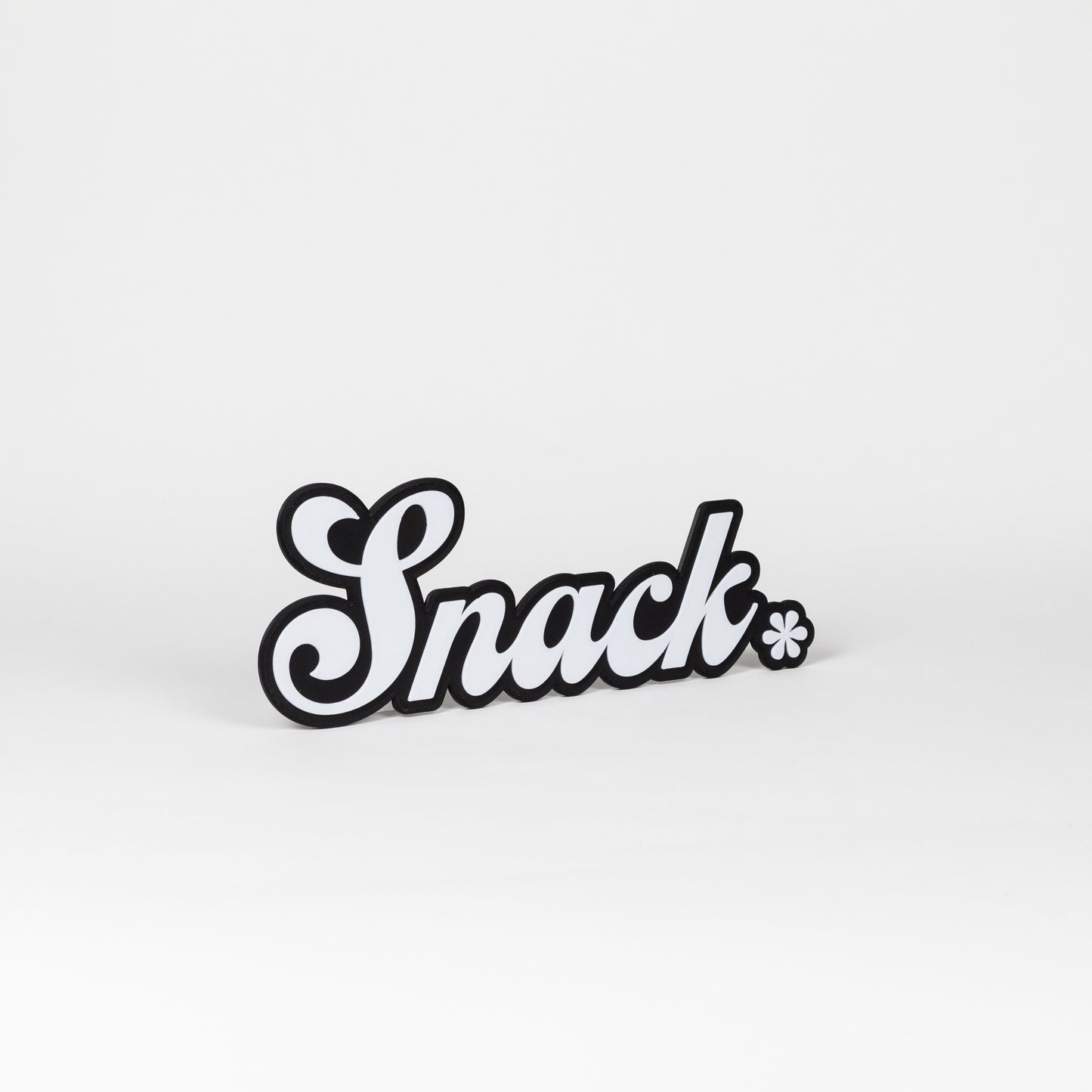 Black and white flirty "Snack" sign. Photo booth prop.