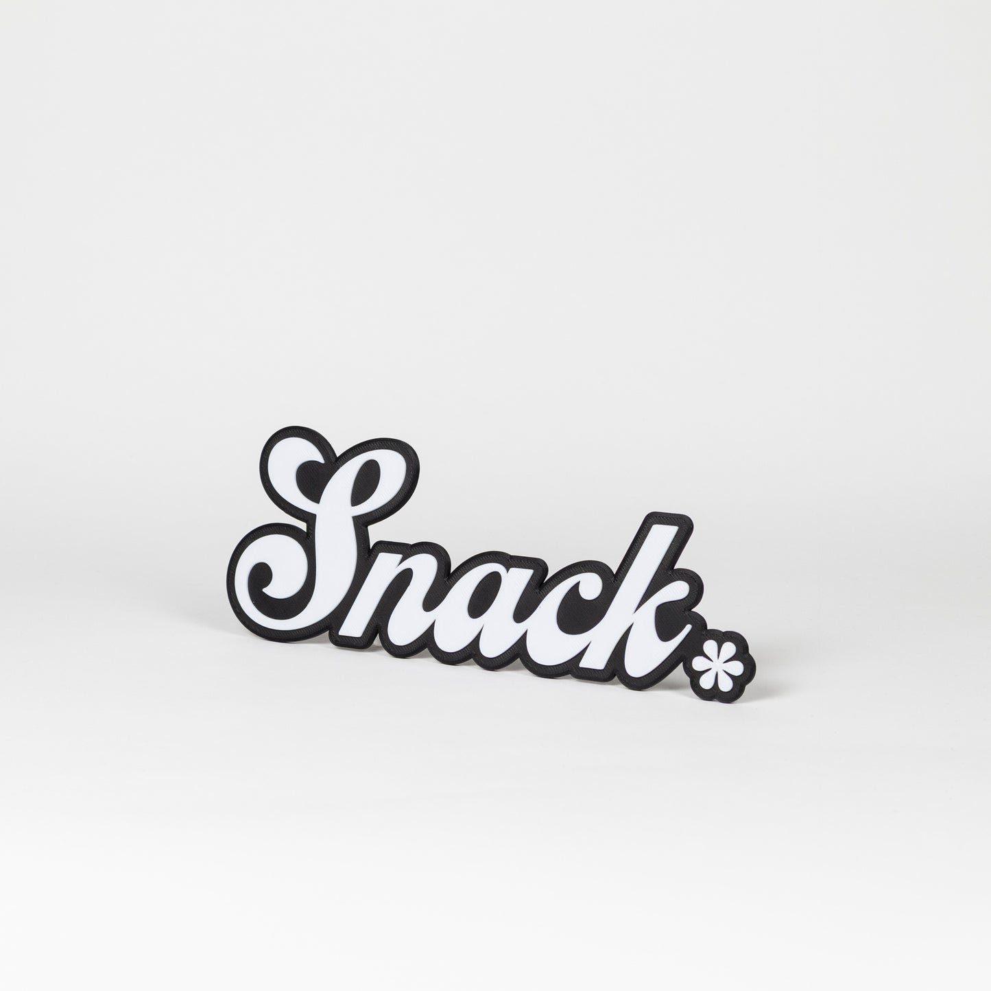 Black and white flirty "Snack" sign. Photo booth prop.