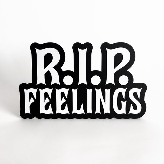 RIP Feelings - Photo Booth Prop, Halloween Themed, Black & White Sign