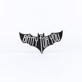Black bat-shaped sign with 'Batty For You' white text on a white background