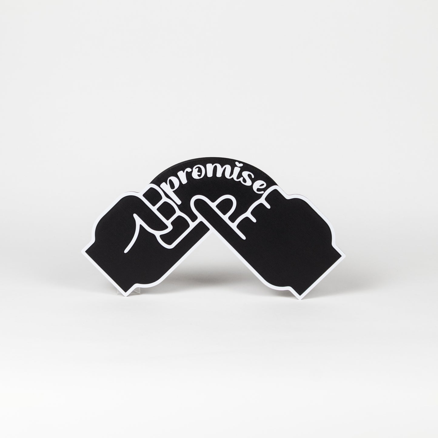 Black and white "Pinky Promise" sign. Photo booth prop.