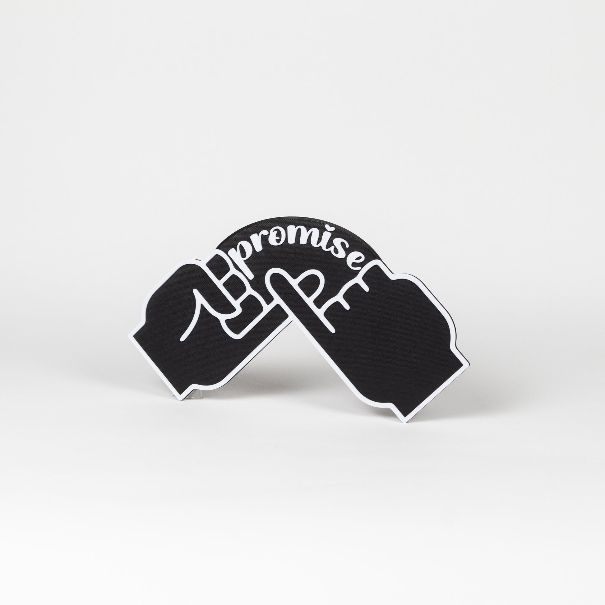 Black and white "Pinky Promise" sign. Photo booth prop.